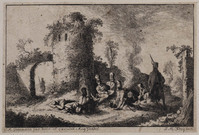 TvB G 0882
<br/>
Soldaten bij kampvuur
<br/>
<em>Freij, Johann Martin (1750-na 1818)</em>